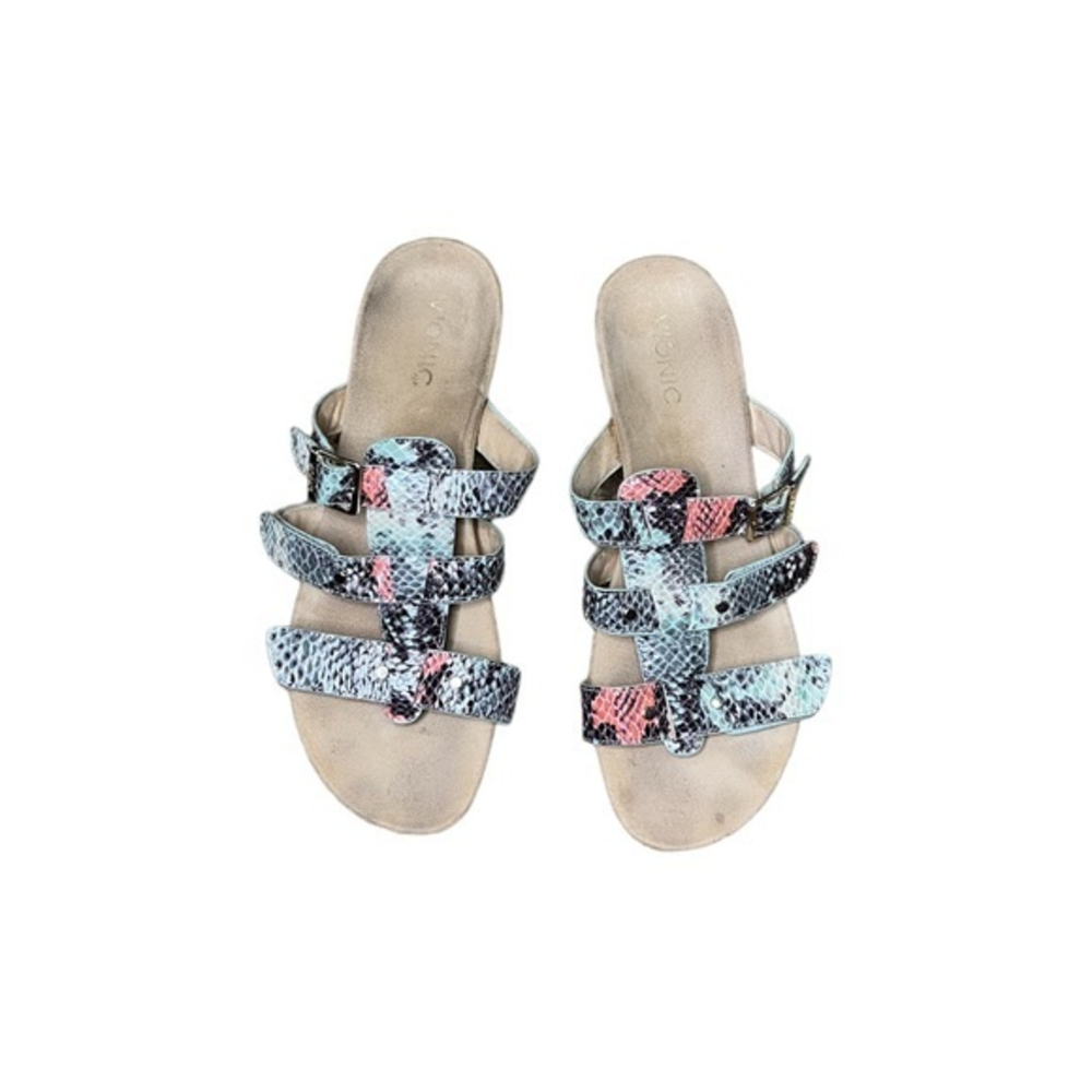 Vionic Women’s Radia‎ Faux Snake Print Adjustable Sandals Size 10